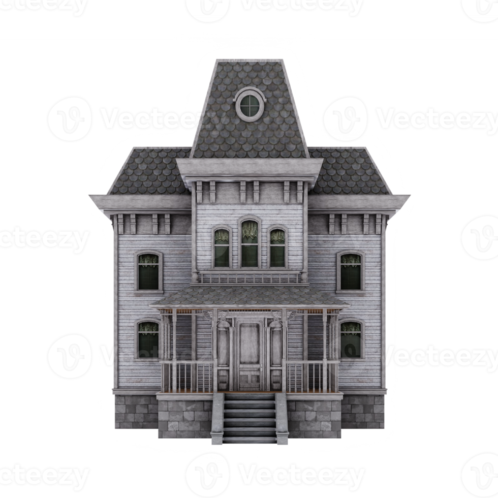 old spooky building model png