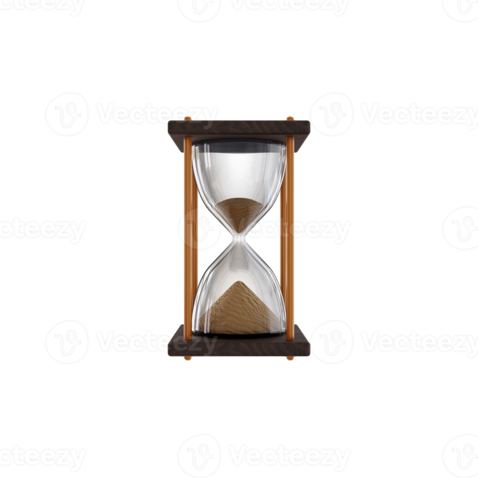 messing uur glas zand klok geïsoleerd png