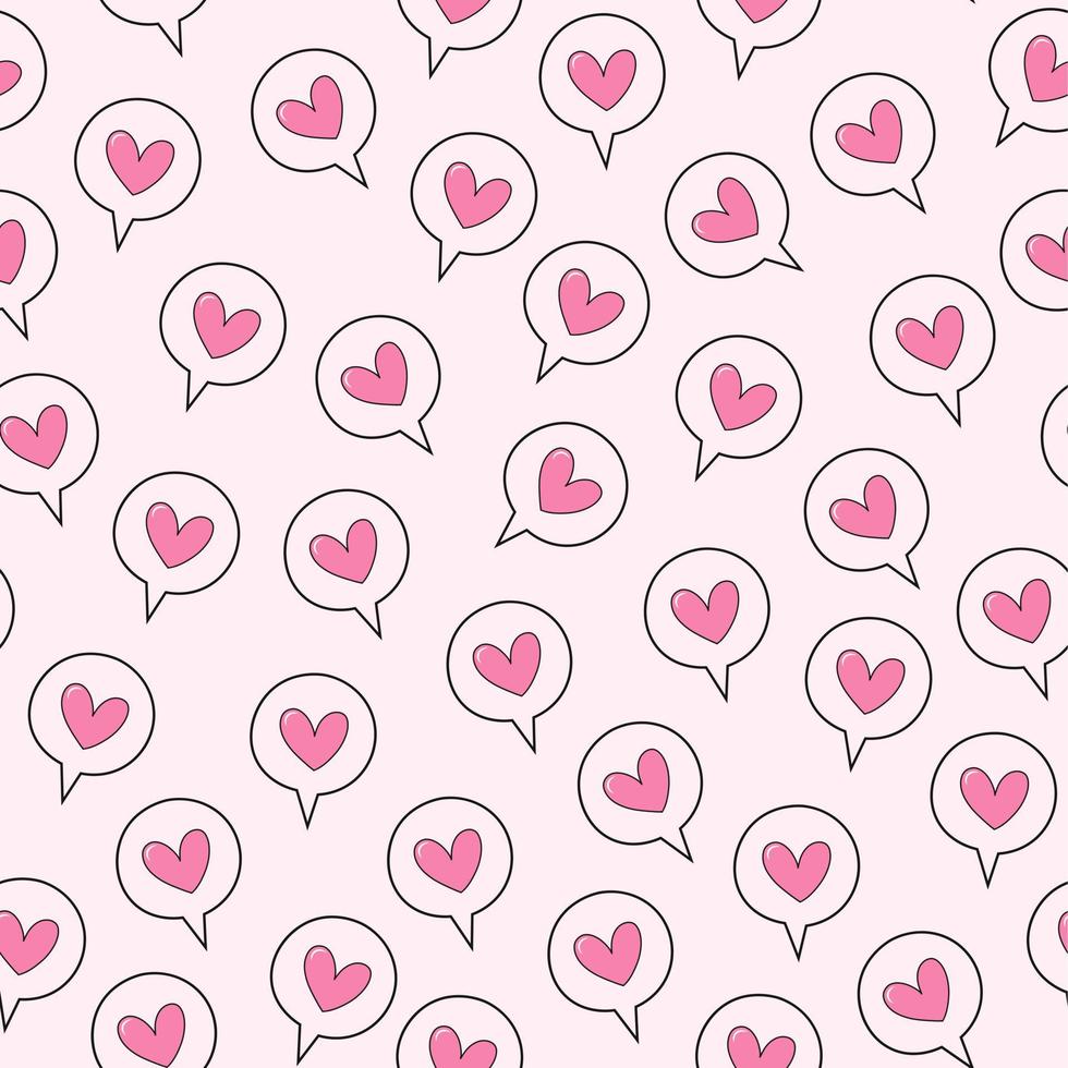 Seamless pattern with social media hand drawn likes. Seamless love heart design vector background. Seamless pattern on Valentine's day. The seamless texture with hart.