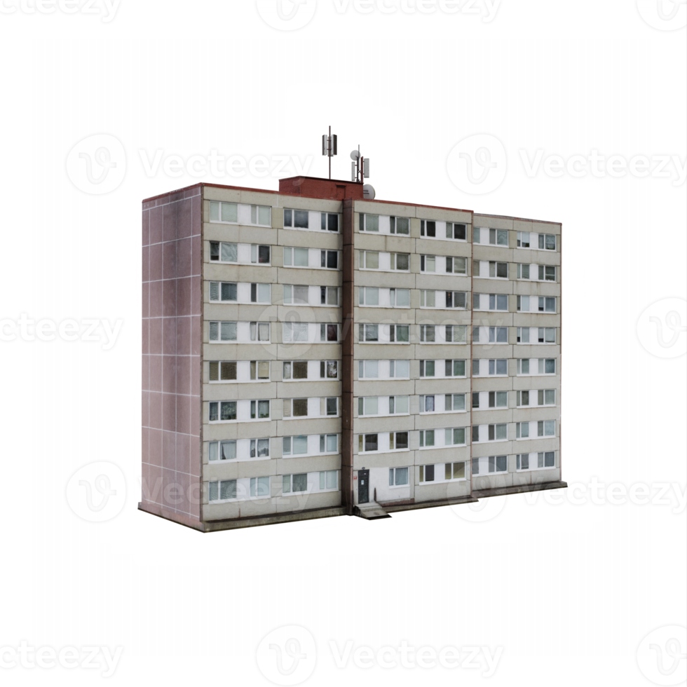 3d bloccare di appartamenti edificio isolato png