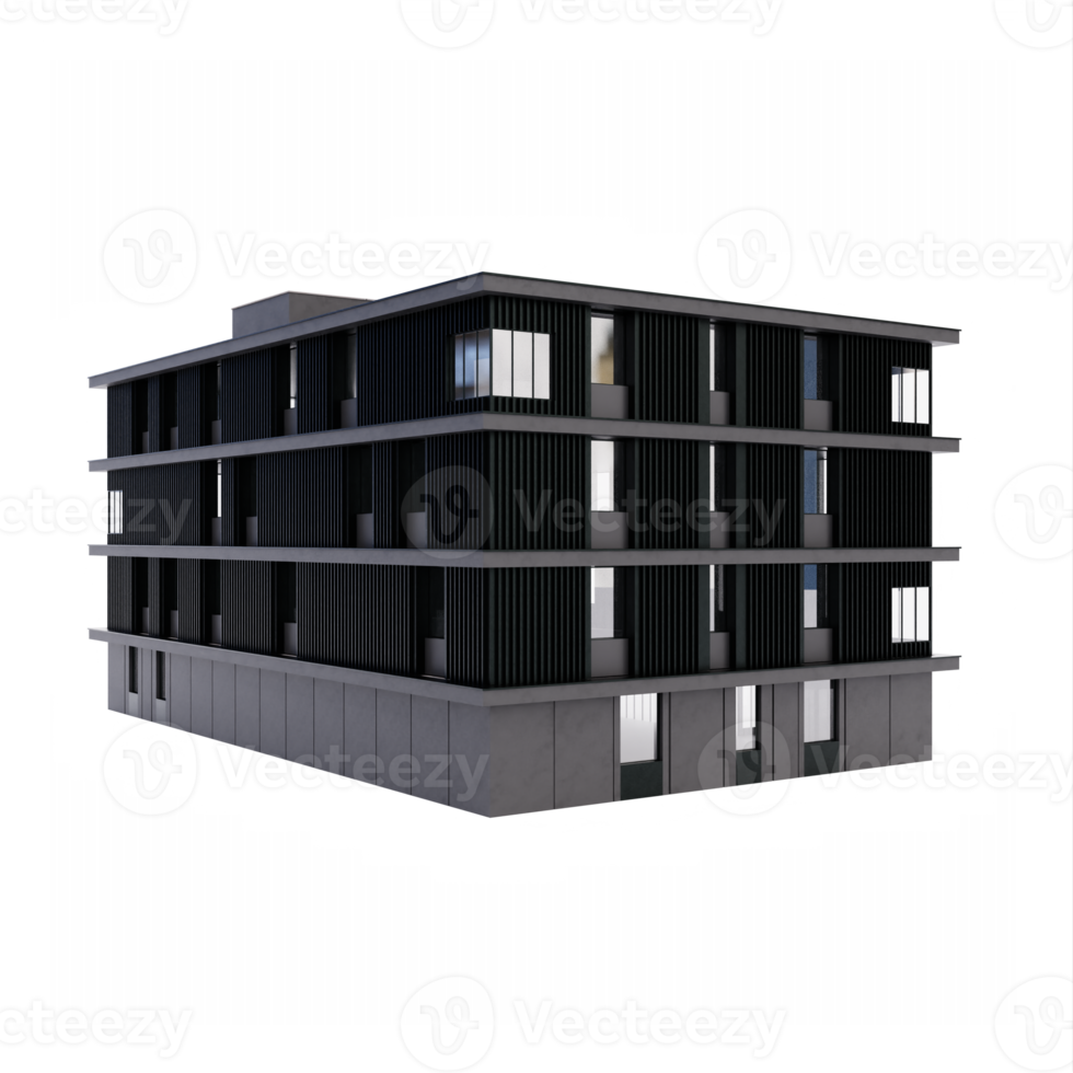 3d modern building isolated png