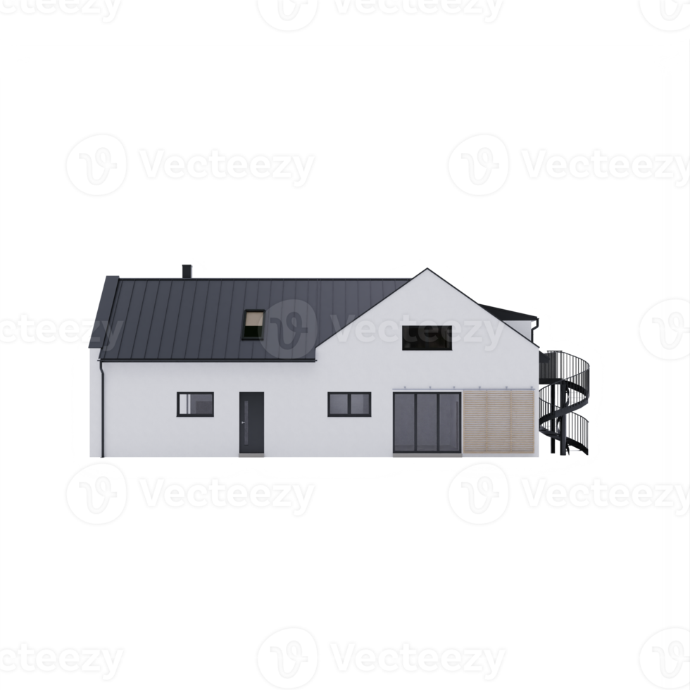 3d white modern apartment house isolated png