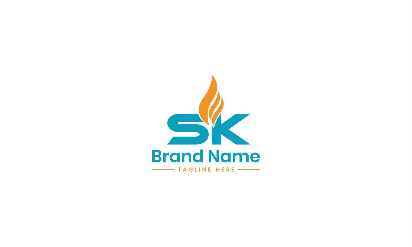 SK letter logo with gas icon. ks letter logo design monogram. Gas logo vector