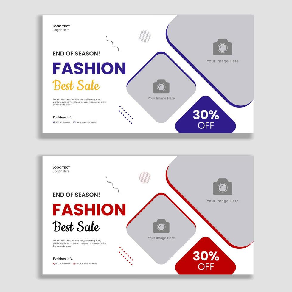Fashion Sales social media posts and web banner template vector