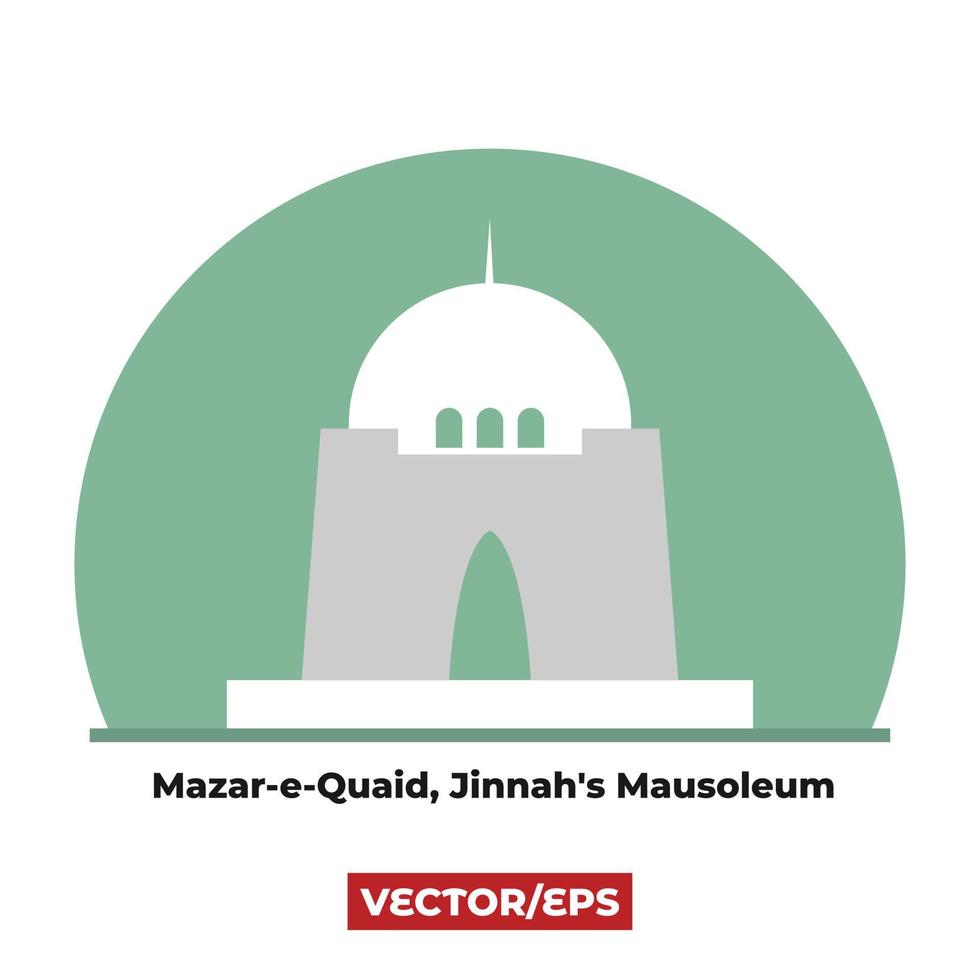 mazar-e-quaid con ilustración de vector de fondo aislado