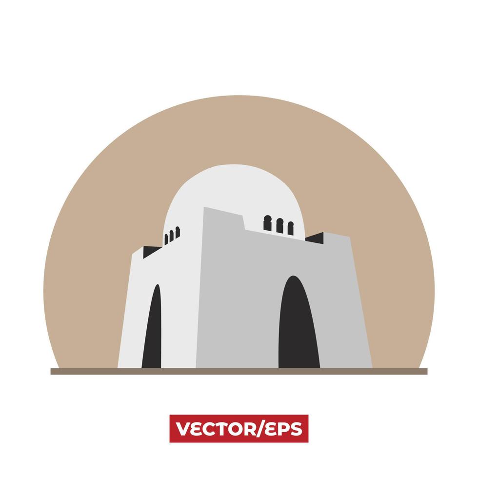 mazar-e-quaid, mausoleo de jinnah ilustración vectorial, karachi vector