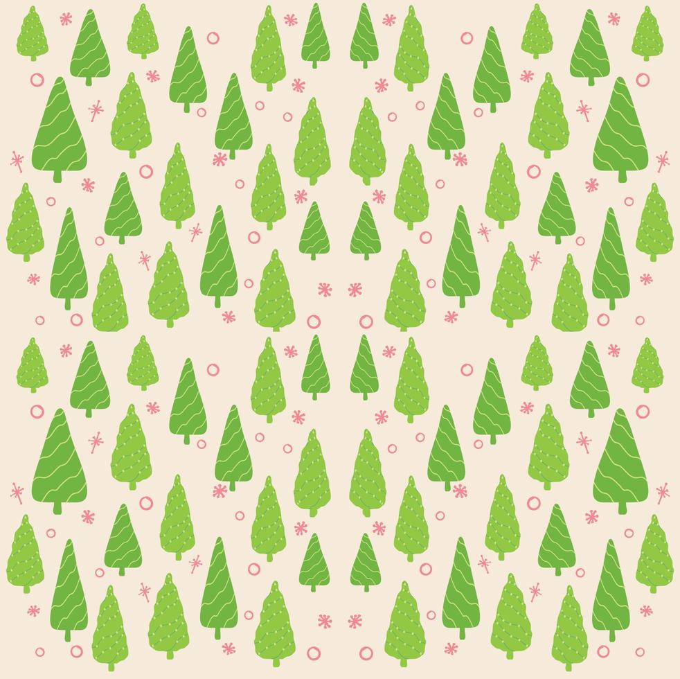 Christmas tree seamless pattern vector illustration