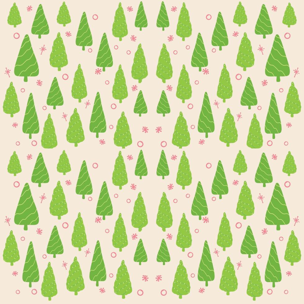 Christmas tree seamless pattern vector illustration