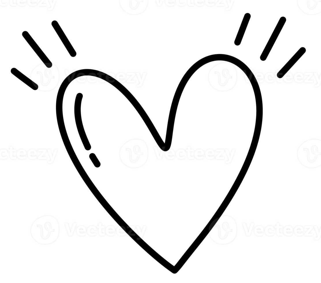 Hand drawn heart outline 18800794 PNG