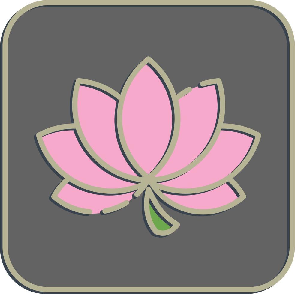 Icon lotus. Chinese New Year celebration elements. Icons in embossed style. Good for prints, posters, logo, party decoration, greeting card, etc. vector