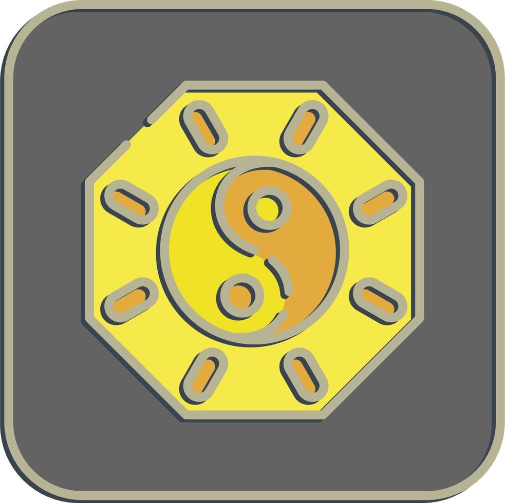 Icon yin yang symbol. Chinese New Year celebration elements. Icons in embossed style. Good for prints, posters, logo, party decoration, greeting card, etc. vector