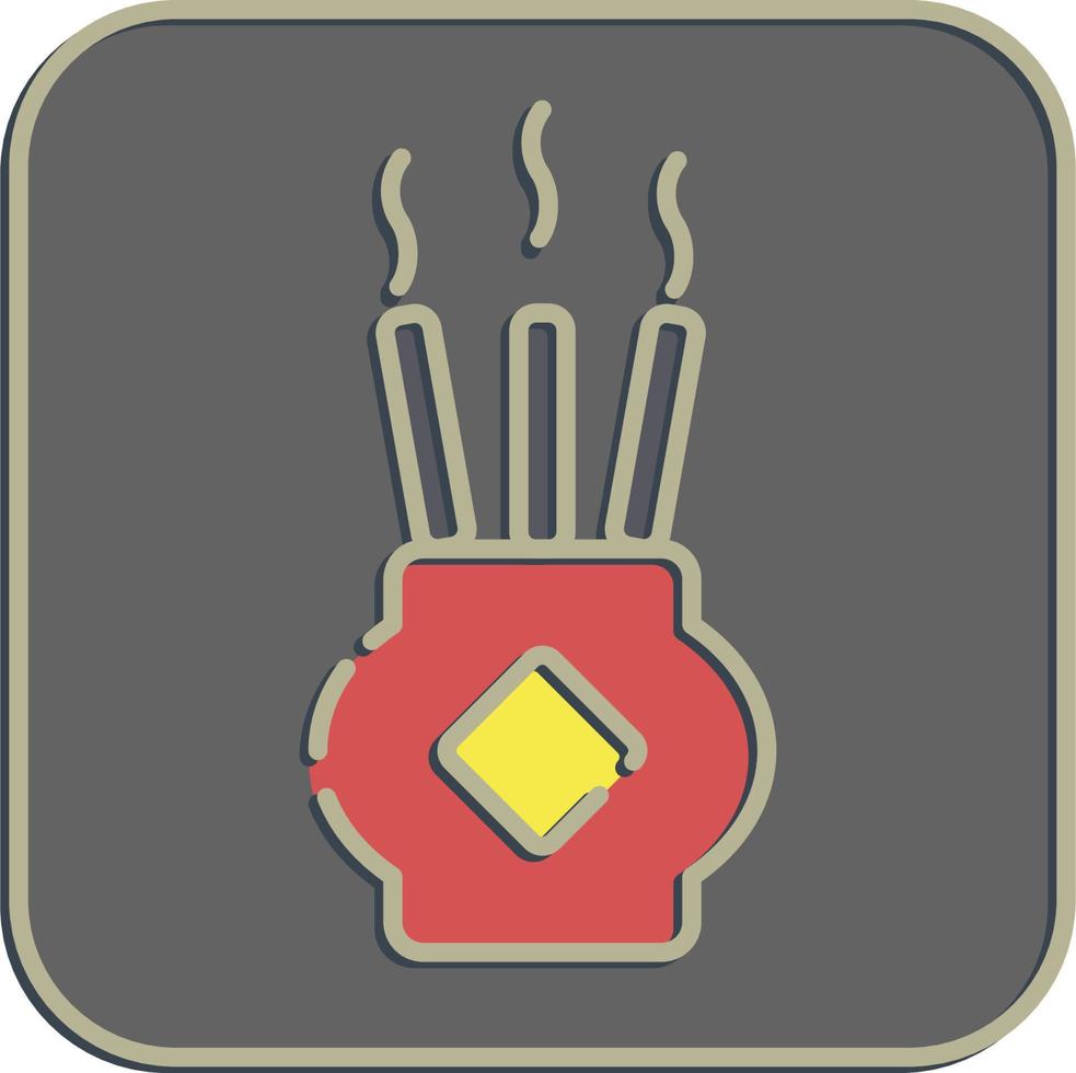 Icon censer. Chinese New Year celebration elements. Icons in embossed style. Good for prints, posters, logo, party decoration, greeting card, etc. vector