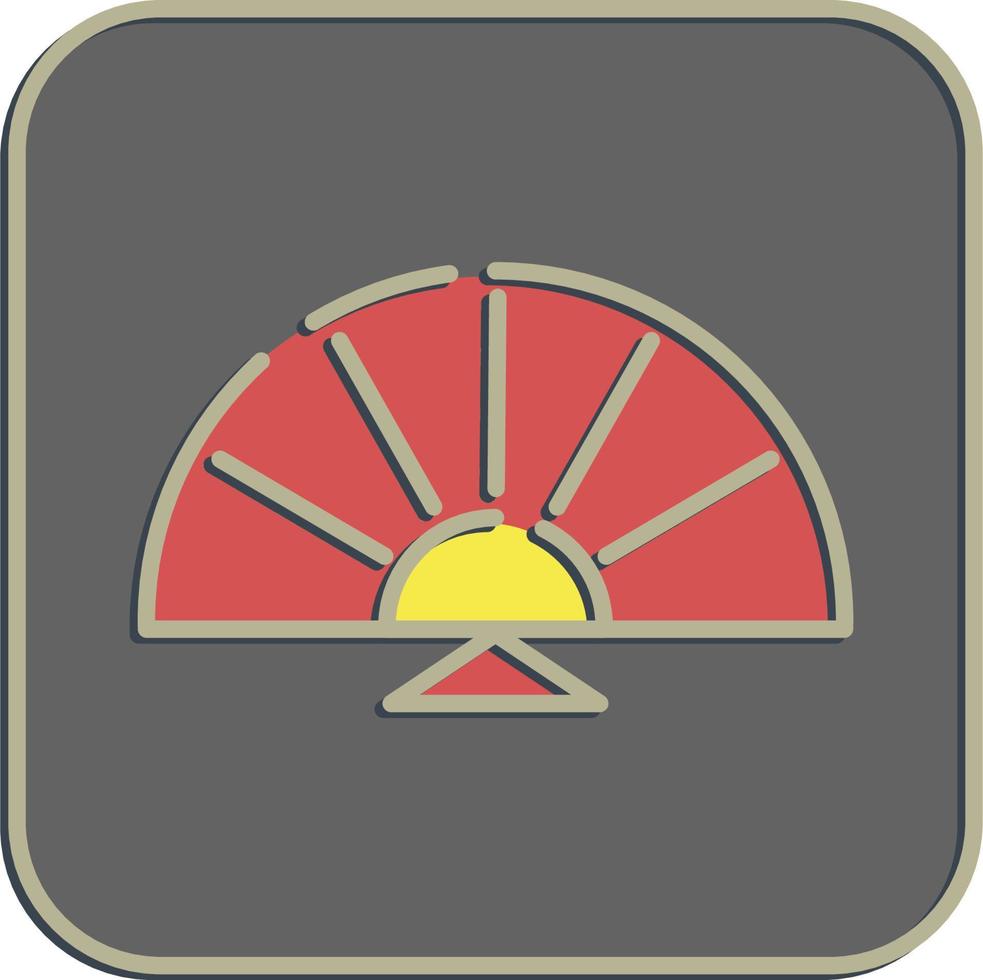 Icon Chinese fan. Chinese New Year celebration elements. Icons in embossed style. Good for prints, posters, logo, party decoration, greeting card, etc. vector