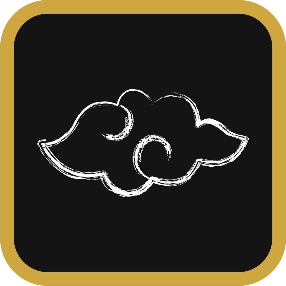 Icon auspicious cloud. Chinese New Year celebration elements. Icons in chalk style. Good for prints, posters, logo, party decoration, greeting card, etc. vector