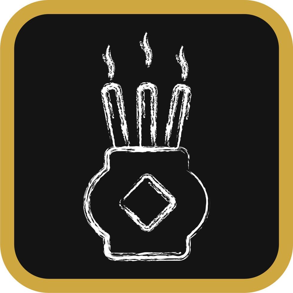 Icon censer. Chinese New Year celebration elements. Icons in chalk style. Good for prints, posters, logo, party decoration, greeting card, etc. vector