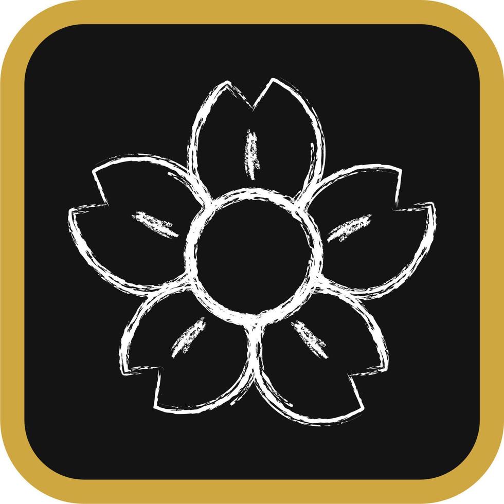 Icon Chinese blossom. Chinese New Year celebration elements. Icons in chalk style. Good for prints, posters, logo, party decoration, greeting card, etc. vector