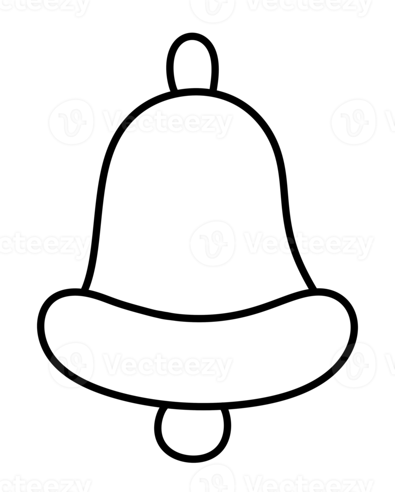 cloche d'icône de ligne plate de noël. png