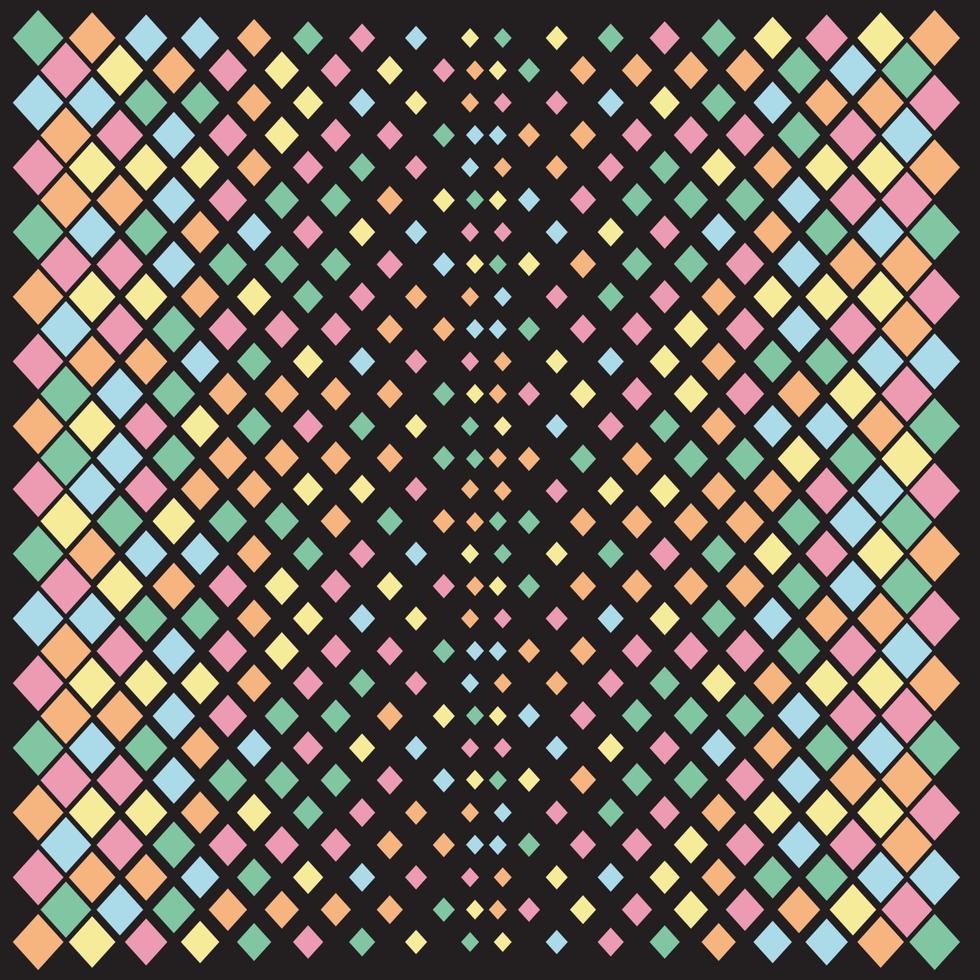 Color rhombus pattern on black background. vector