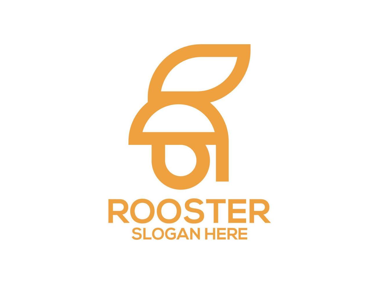 Rooster chicken modern creative logo design vector template