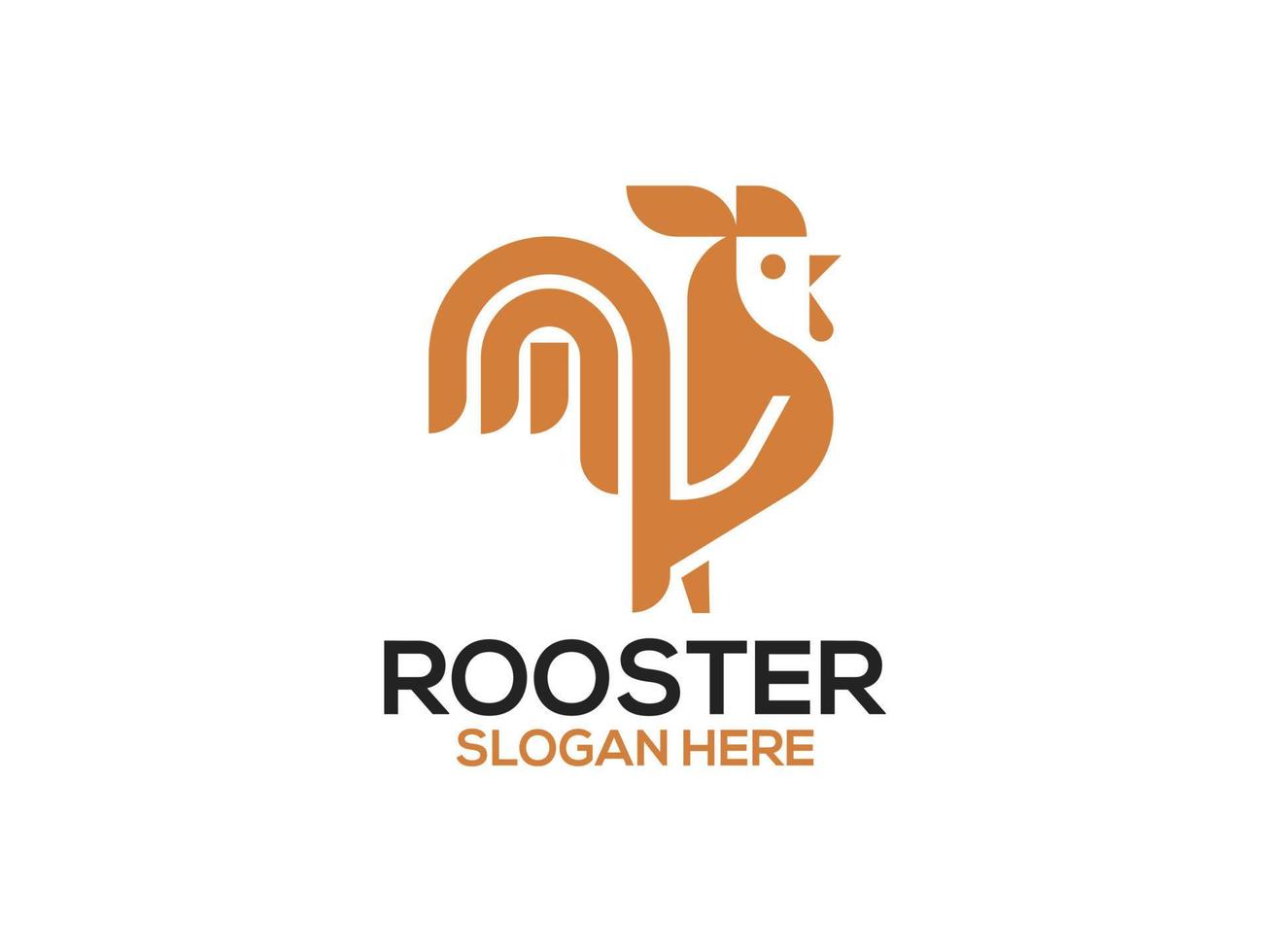 Rooster chicken modern creative logo design vector template