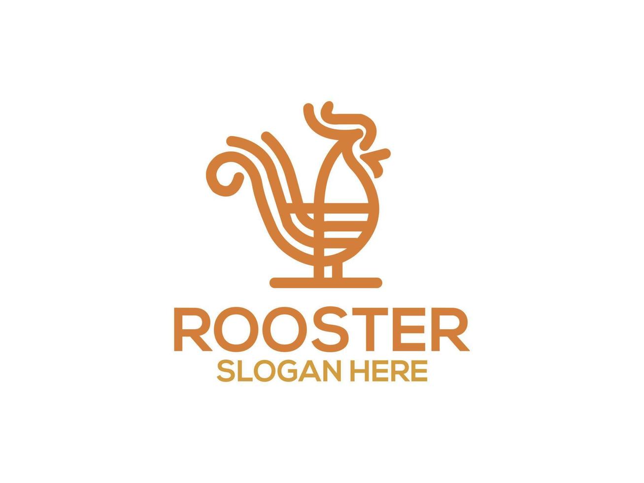 Rooster chicken modern creative logo design vector template