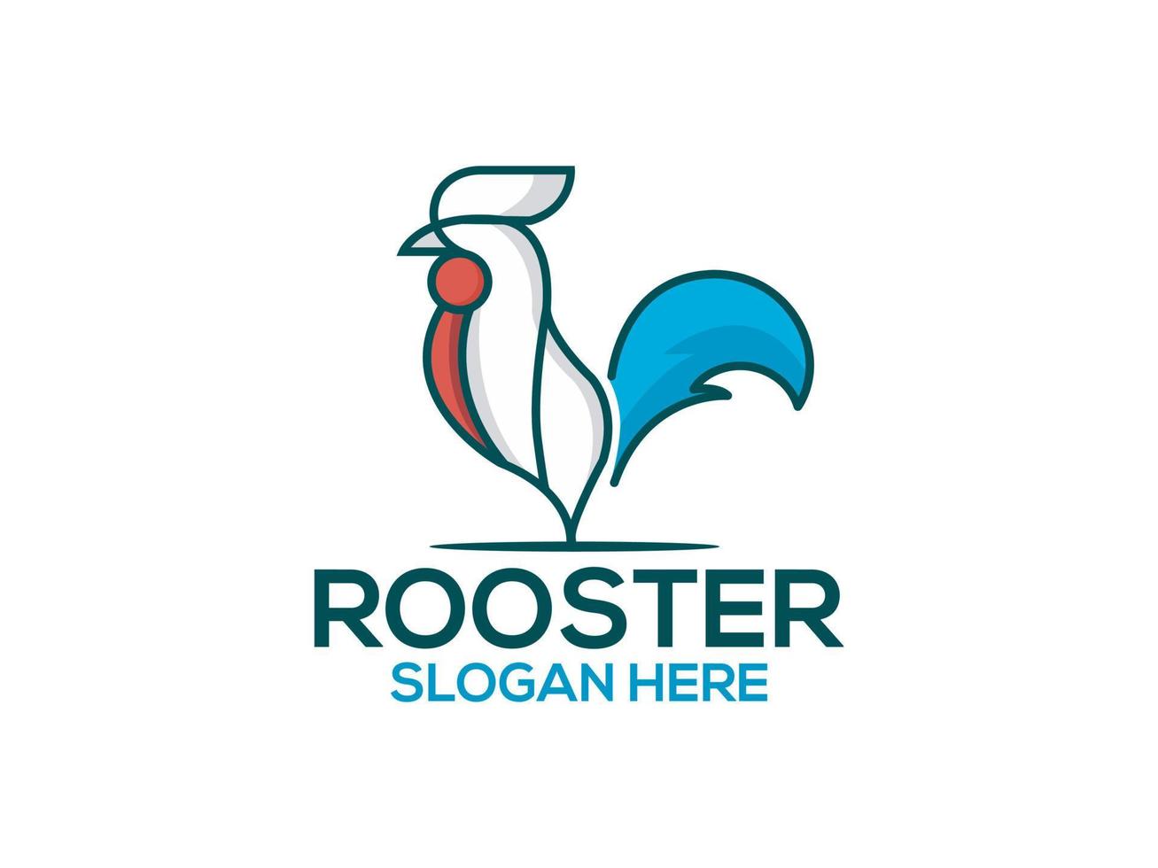 Rooster chicken modern creative logo design vector template