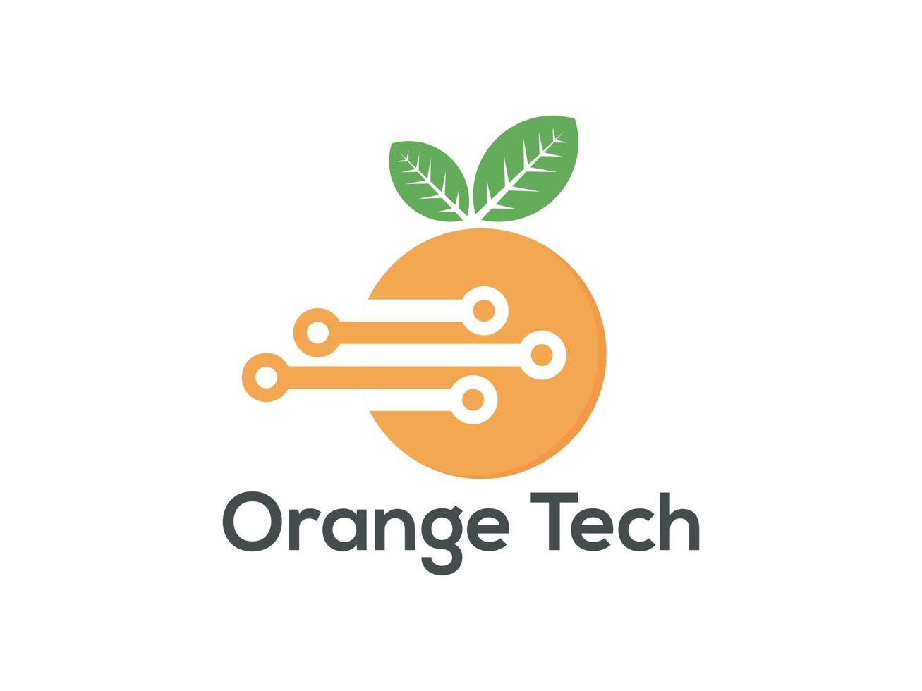 orange tech logo design Vector  template