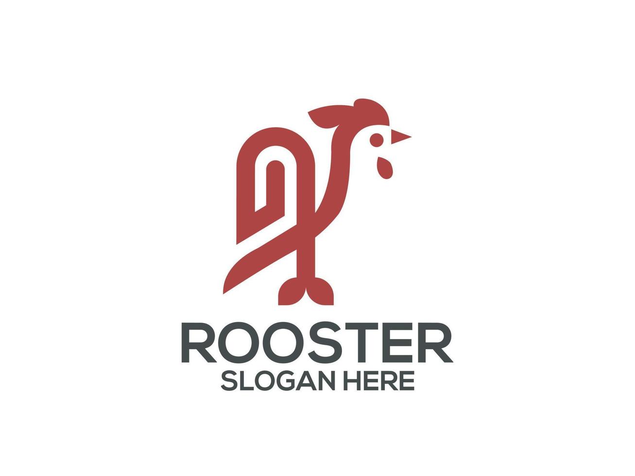 Rooster chicken modern creative logo design vector template