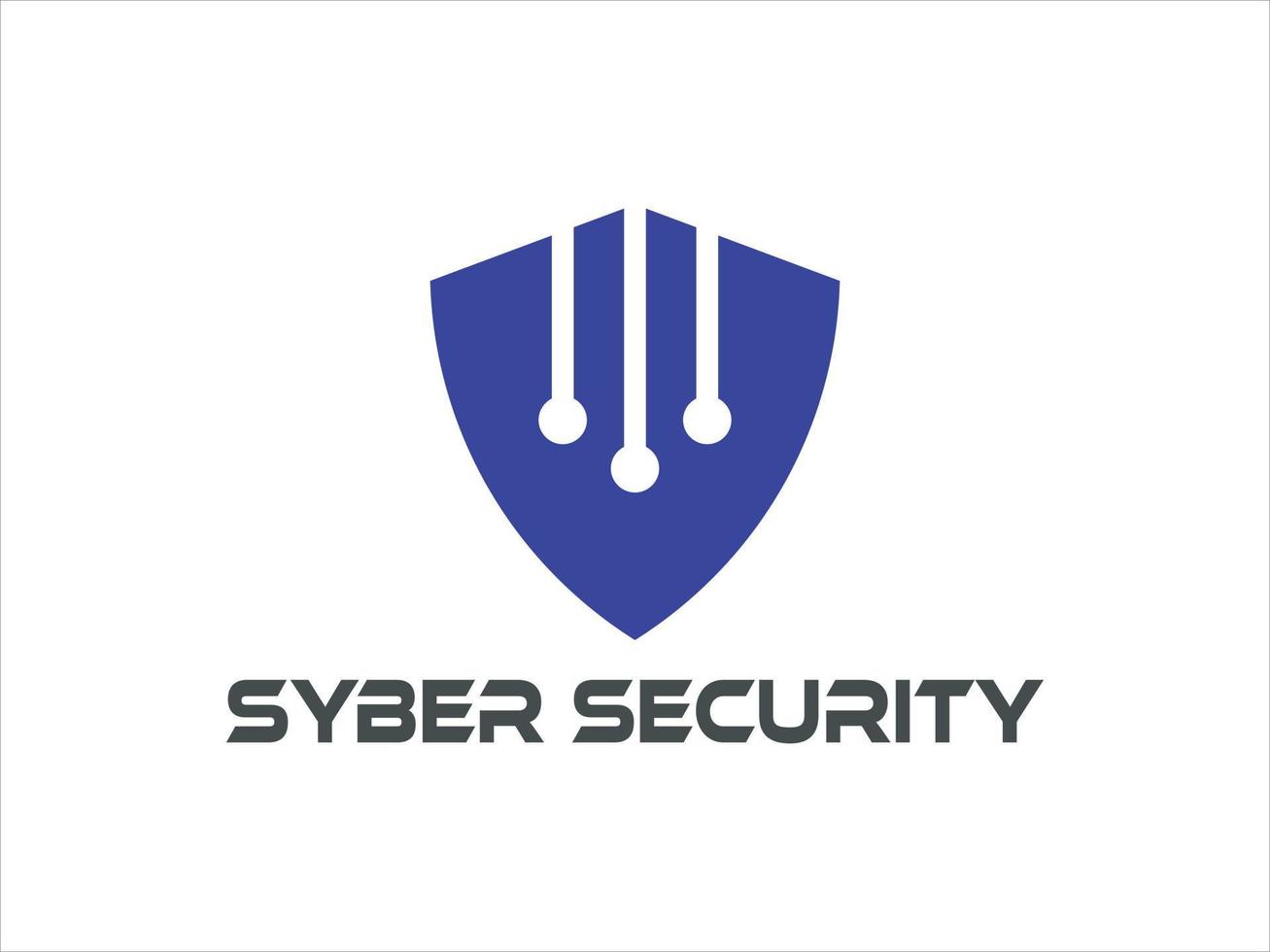 tecnología de logotipo de seguridad cibernética para su empresa, logotipo de escudo para datos de seguridad vector