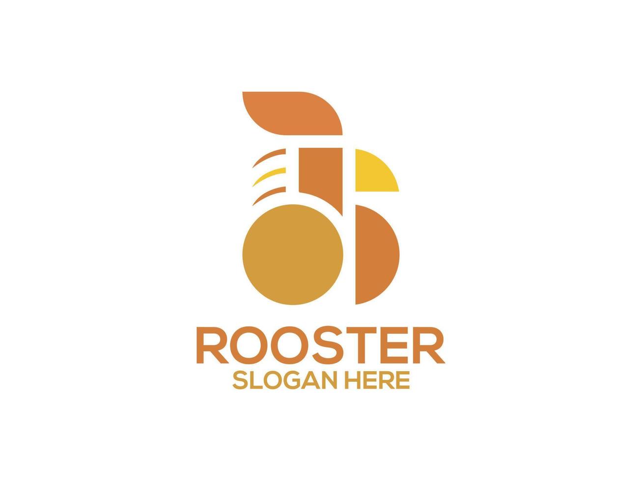 Rooster chicken modern creative logo design vector template