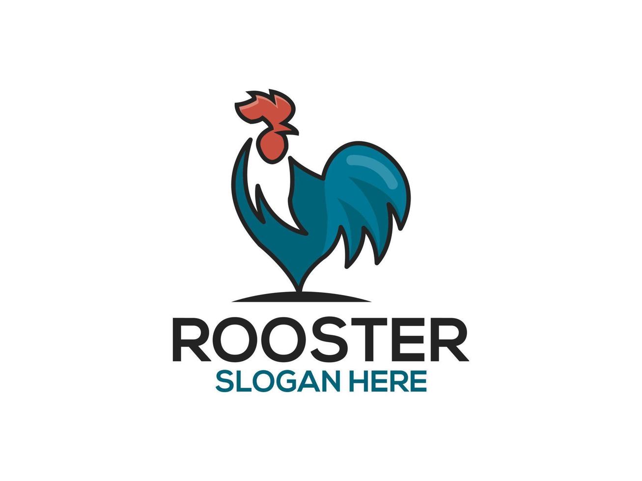 Rooster chicken modern creative logo design vector template