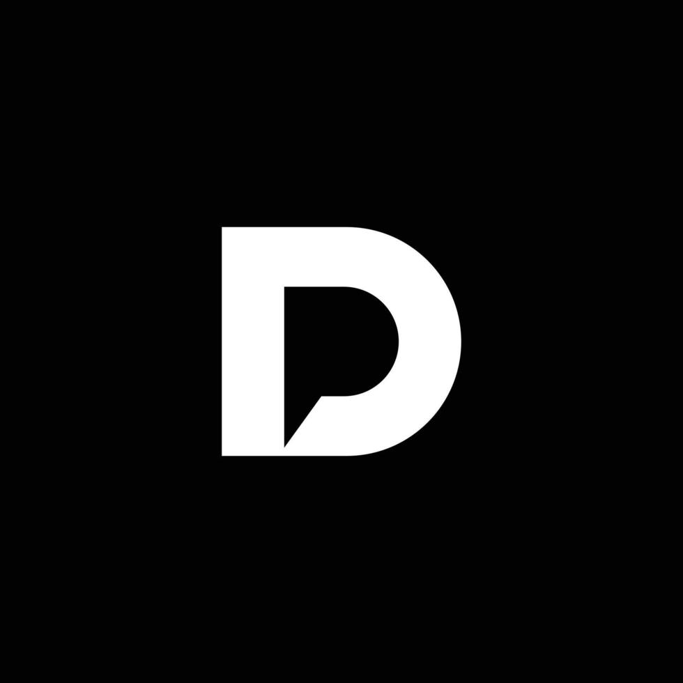D P letter negative space creative logo vector