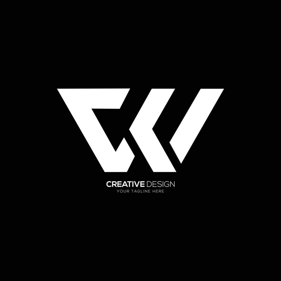 C W modern letter creative logo design vector