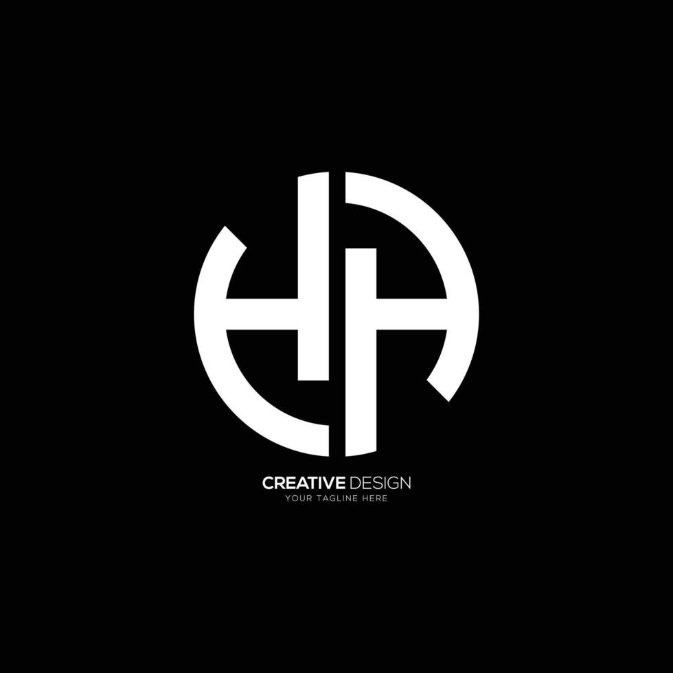 Circle letter H H monogram logo vector