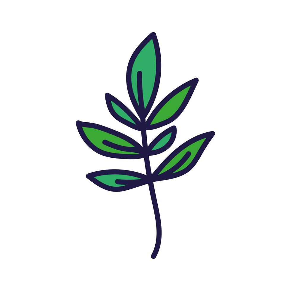 branch with leafs nature ecology icon vector