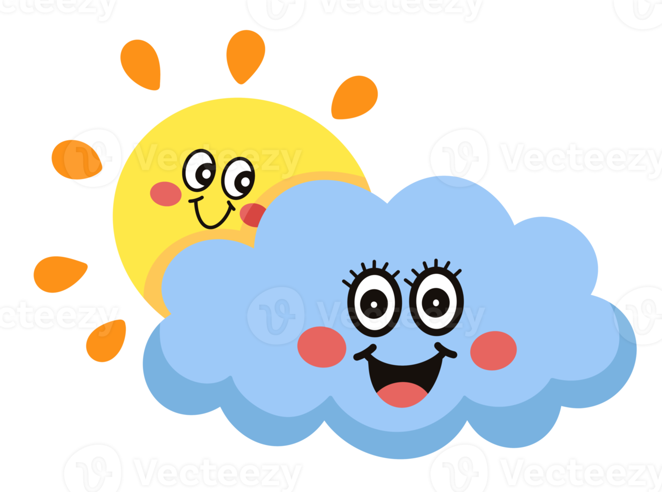 Cloud and Sun Cartoon character icon png