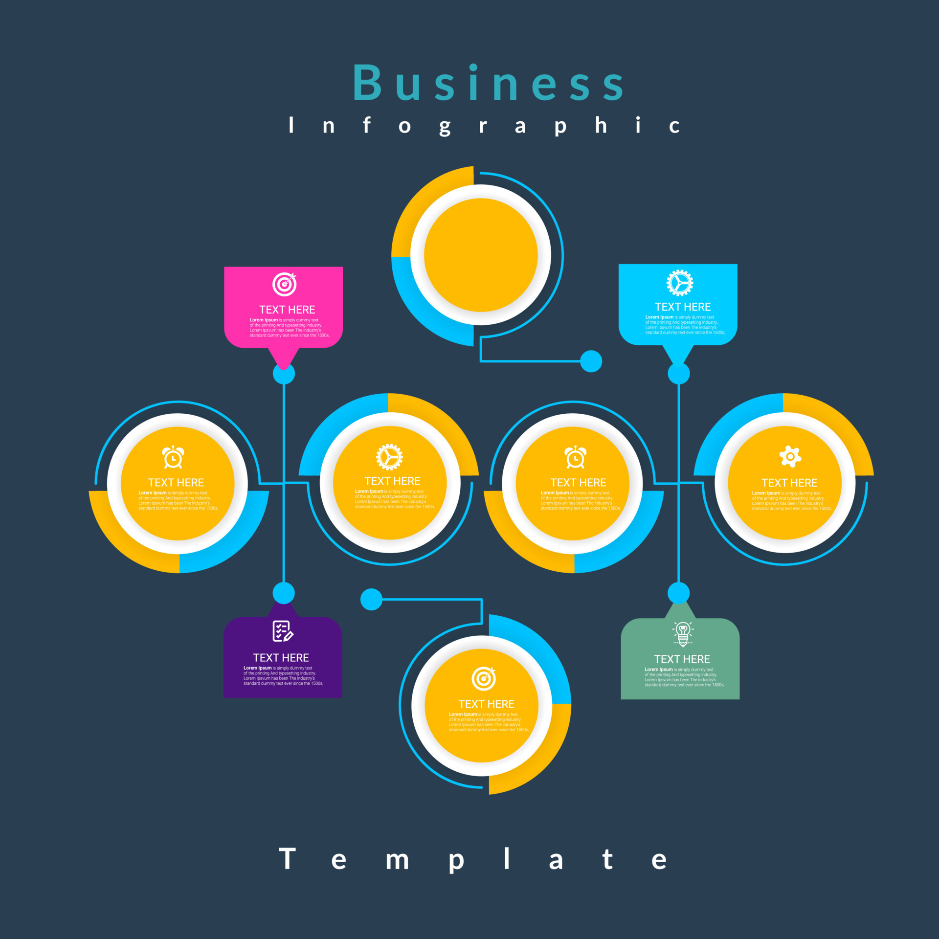 business infographic template design. Realistic circle diagram