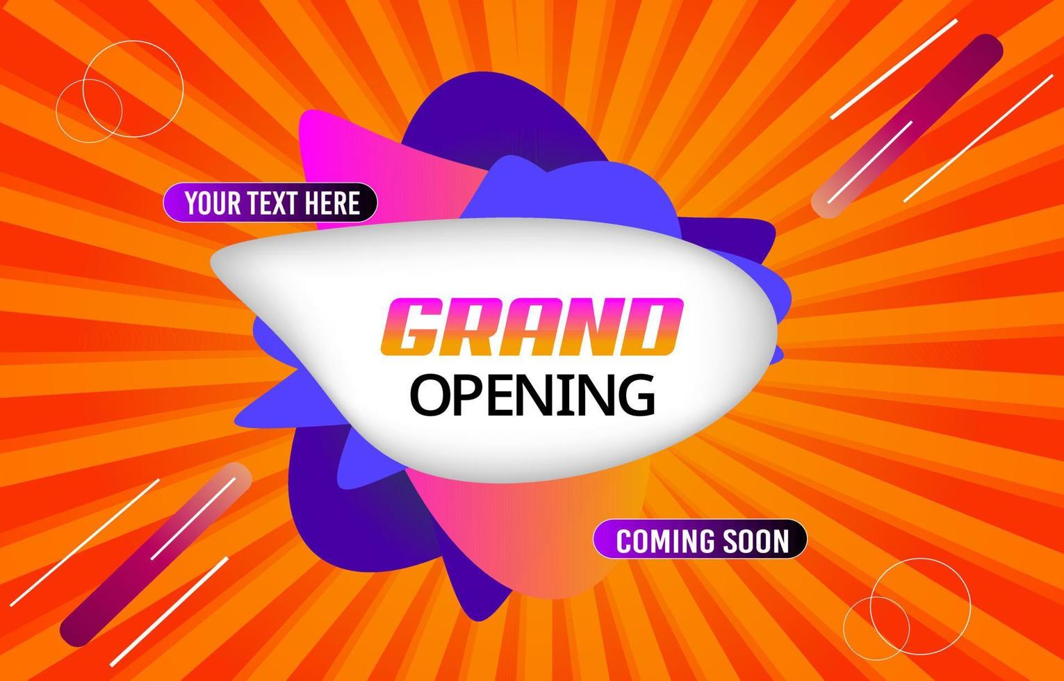 Grand Opening Cut ribbon background Banner Design Illustrations Shape, Business Promotion Ad Poster, Ceremony party event invitation, Coming soon Poster, red ribbon with balloon and colorful confetti. vector