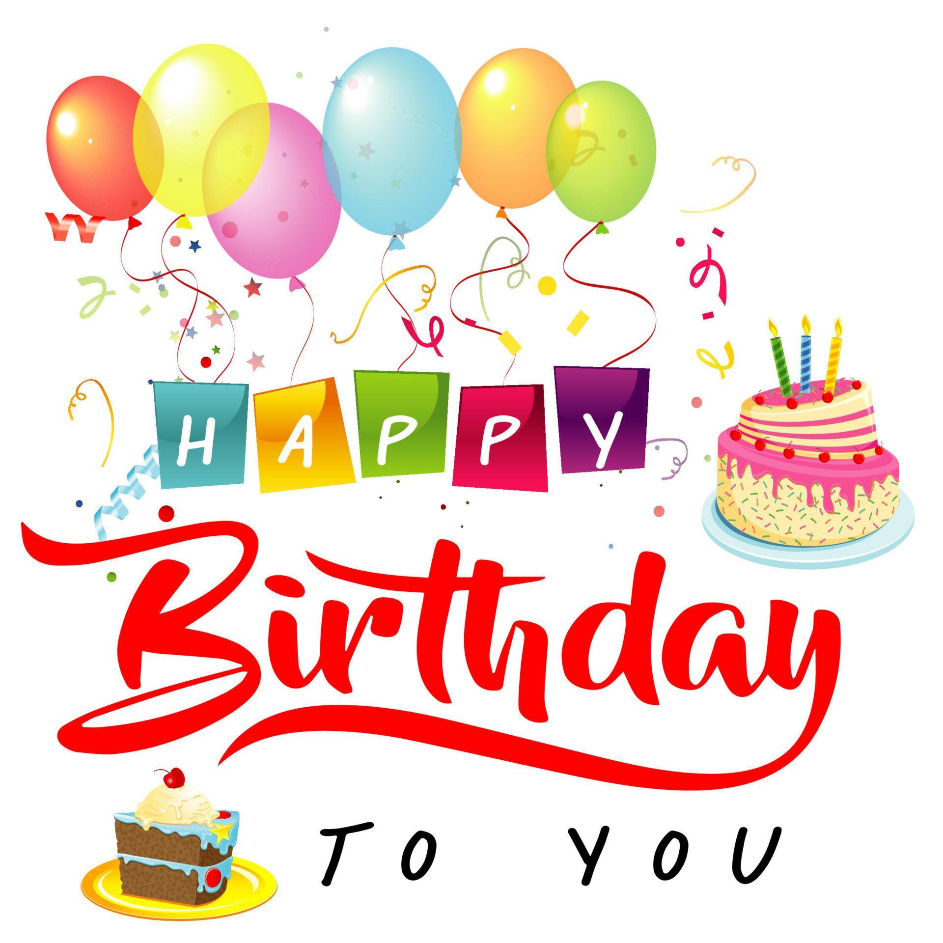 Birthday with Realistic Colorful Balloon Background Free Vector