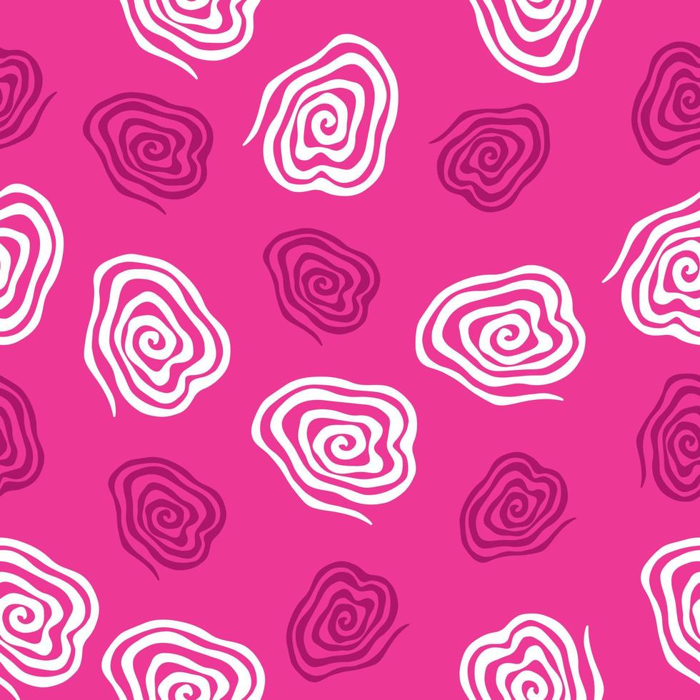 Spiral seamless vector pattern. Vector image on pink background