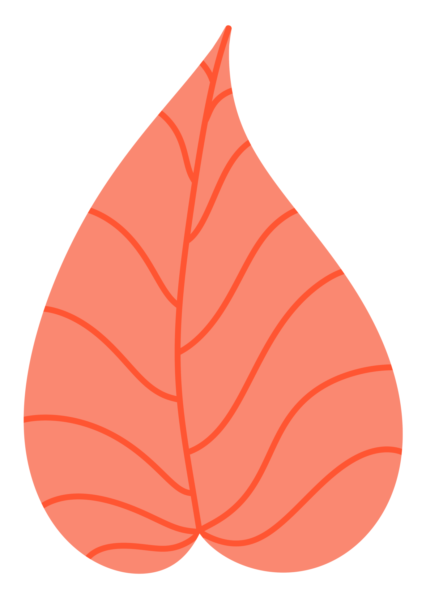 Pastel Orange Tropical leaves icon 18801948 PNG