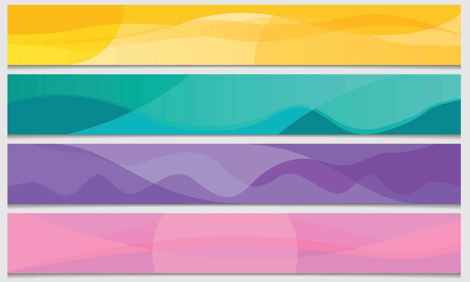 set abstract colorful blank banner vector illustration