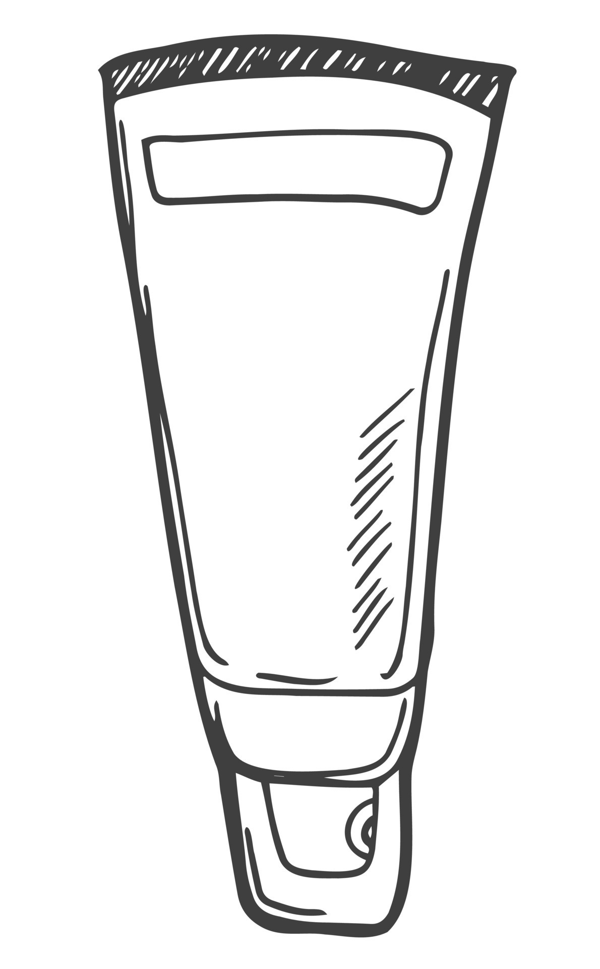 Vector black outline of tube of cream, antiseptic or toothpaste in the