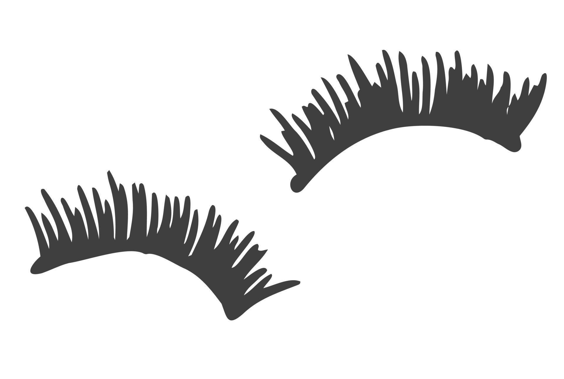False lashes with glue hand drawn outline doodle icon. Eyelashes vector