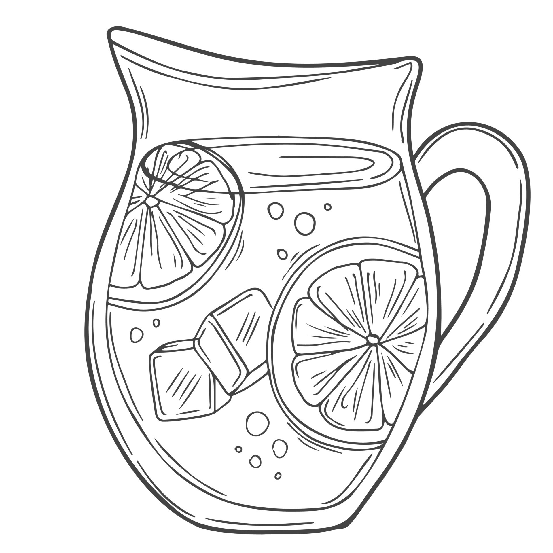 Lemonade Pitcher Coloring Page