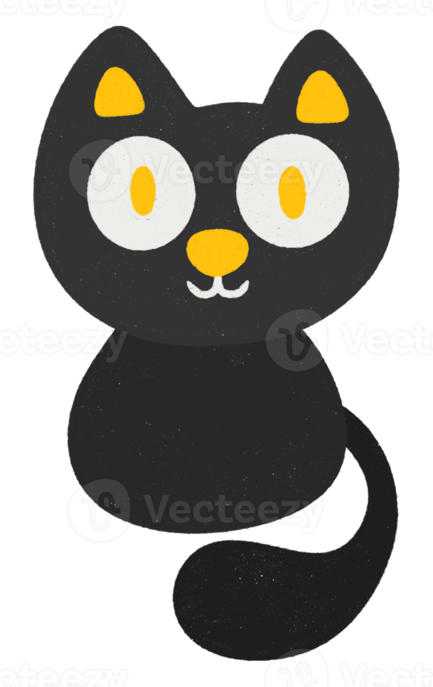 icono plano de gato negro de halloween png