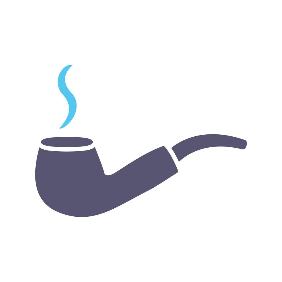 Unique Lit Smoking Pipe Vector Icon