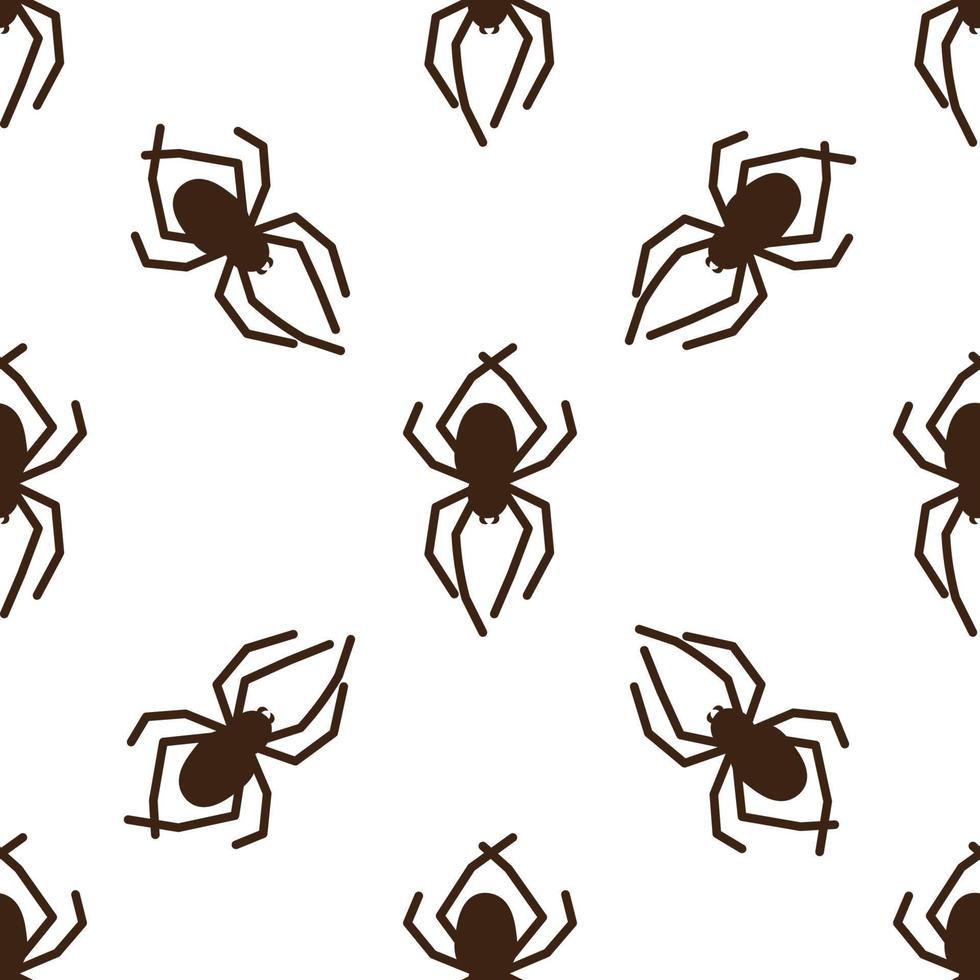 Spider vector seamless pattern on a white background. Insect pattern print on textiles, paper, wrapping paper theme