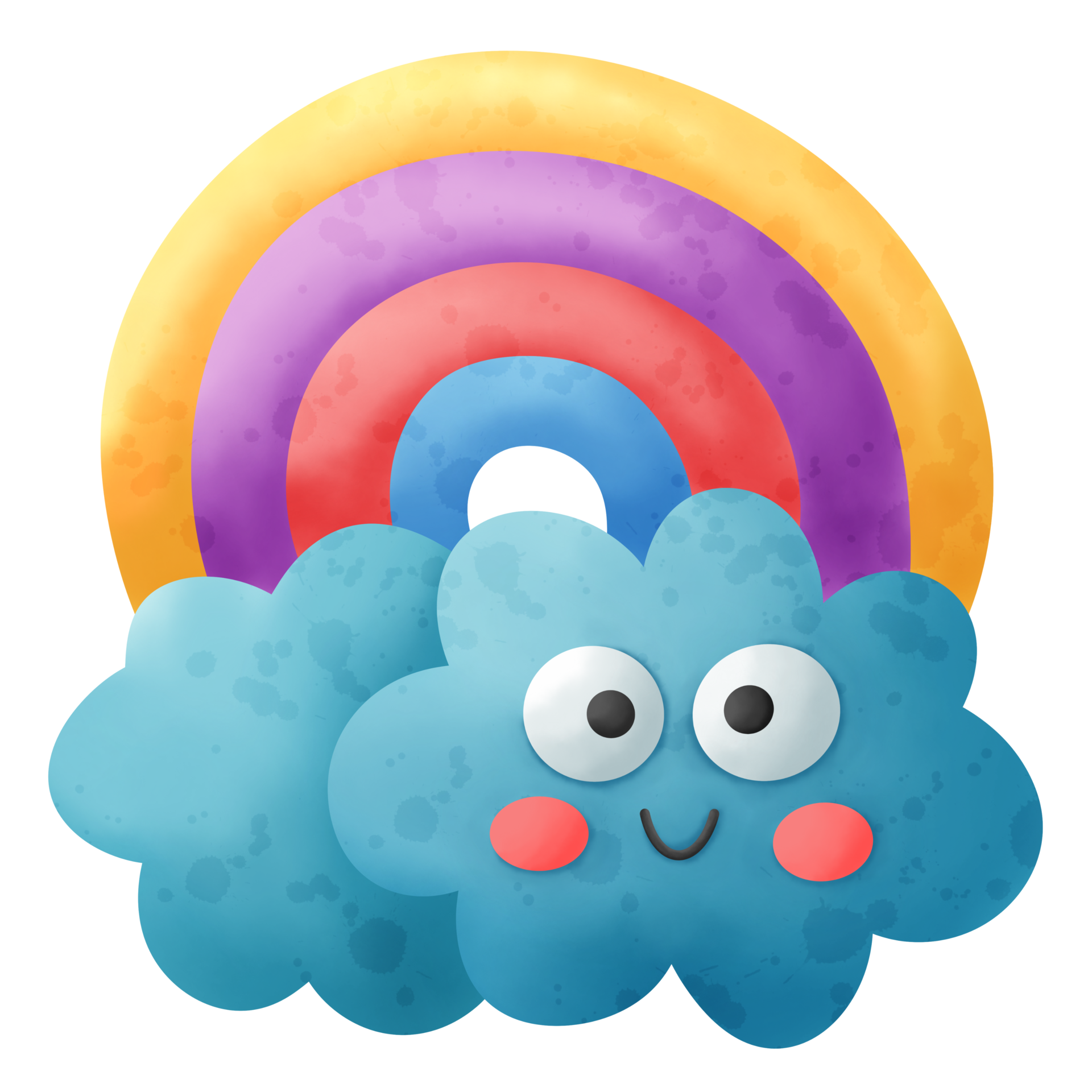 Rainbow and clouds smiling face cartoon icon 18802678 PNG