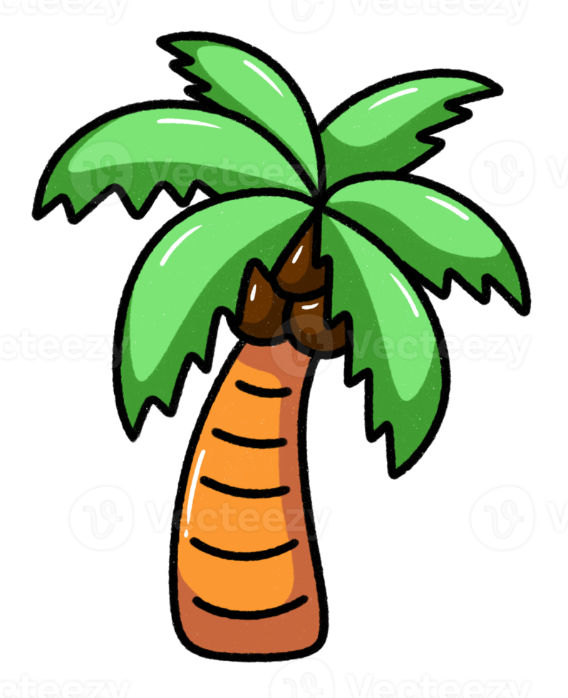 Palm tree island coconut cartoon icon png